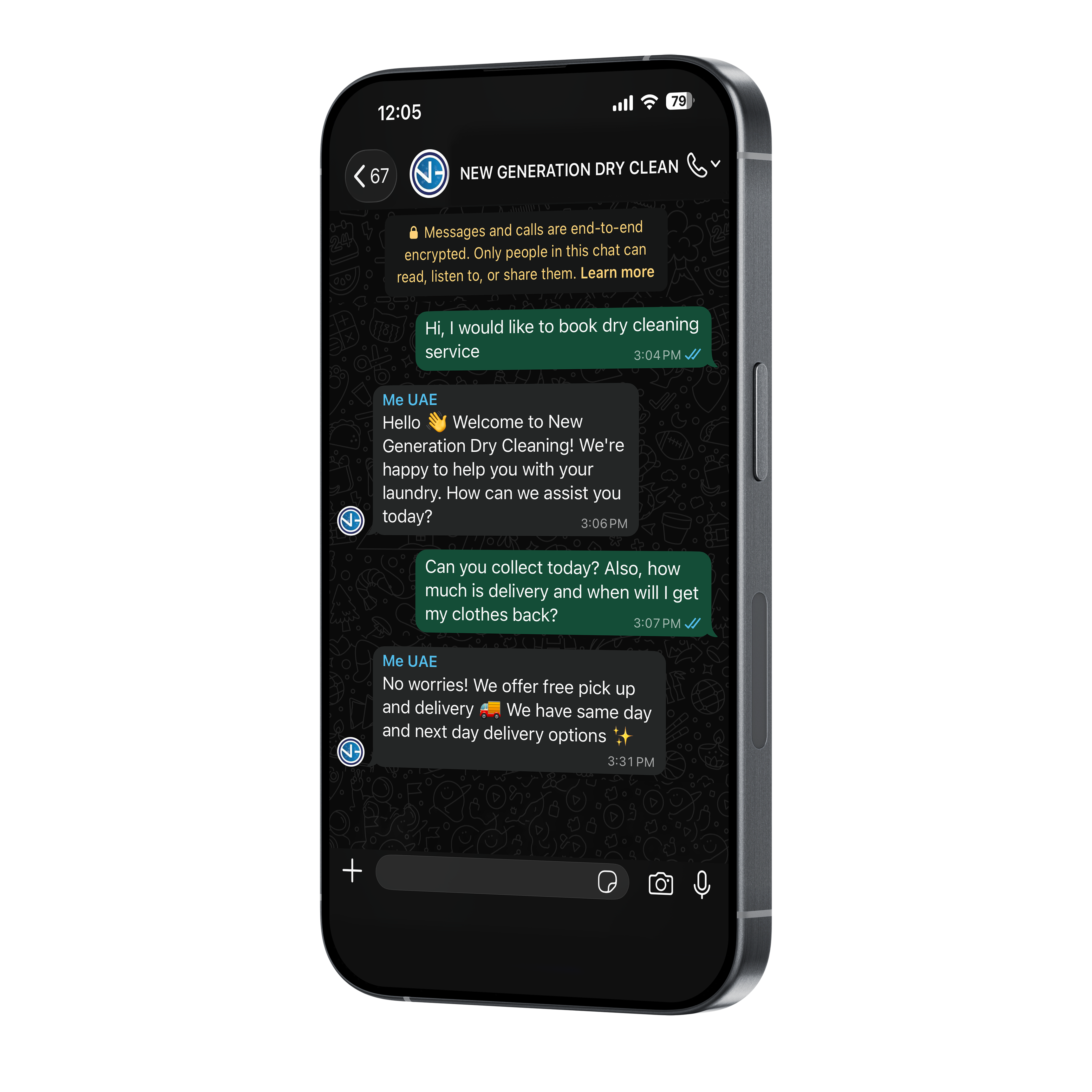 Laundry services on mobile